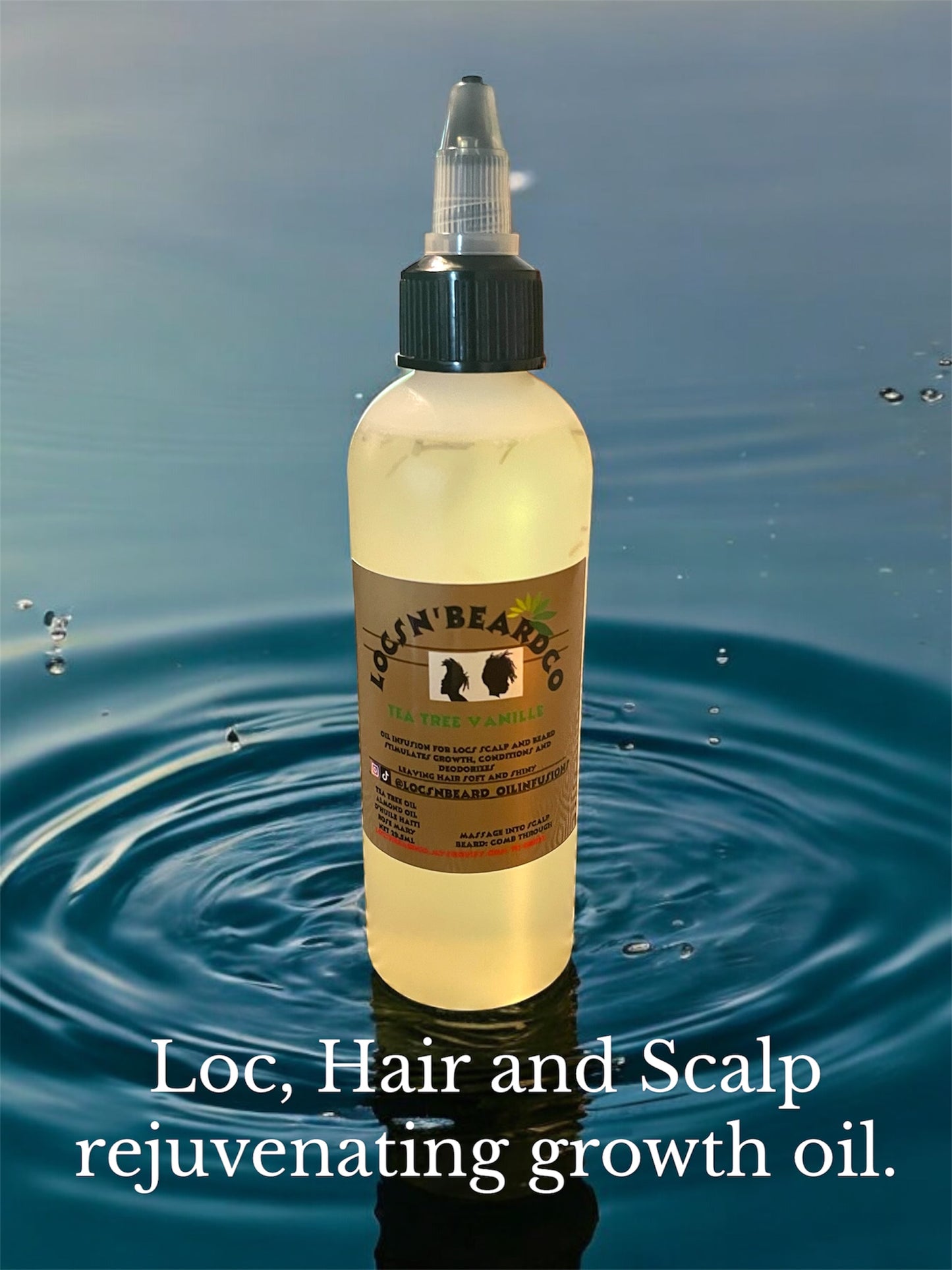 Loc beard and scalp oil with tea tree and rosemary